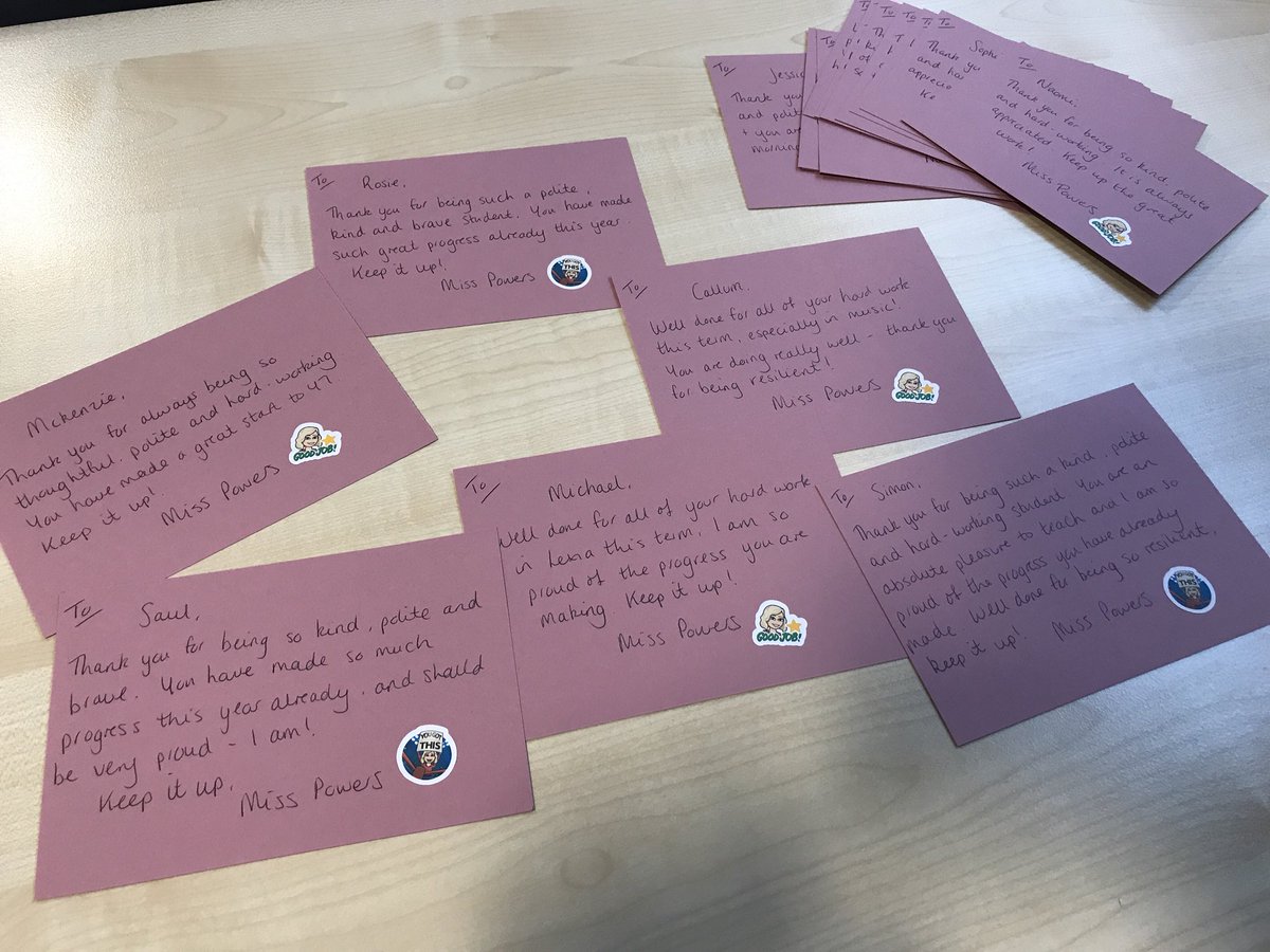 My Y7 advisory group have sent all of their teachers thank you cards this week during #kindnessweek to tell them what they are thankful for since joining in September. I was so blown away by their wonderful comments, I wrote them all one back! #bekind