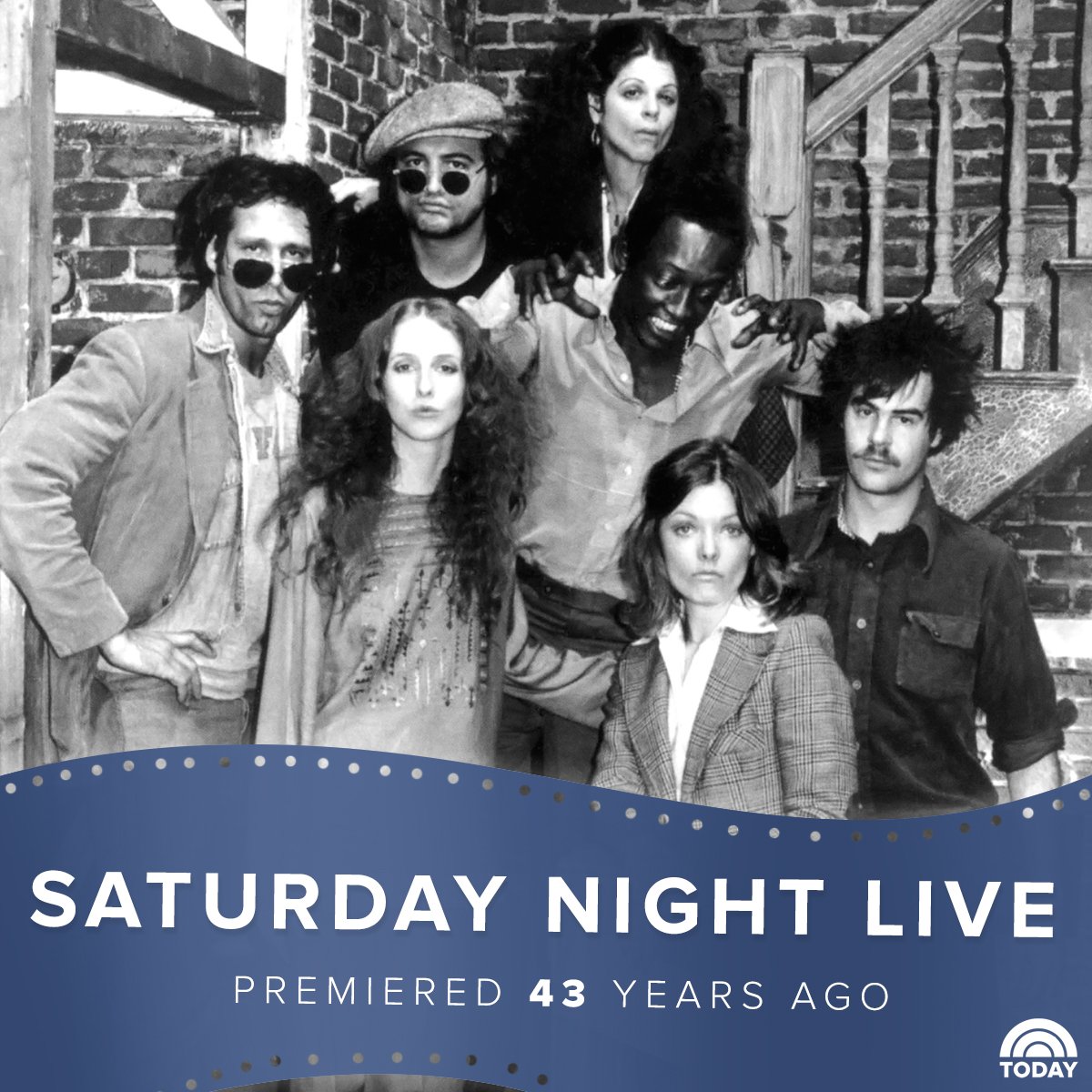 TODAYshow's tweet photo. .@nbcsnl premiered on this day in 1975! https://t.co/9rRRm1CrlX