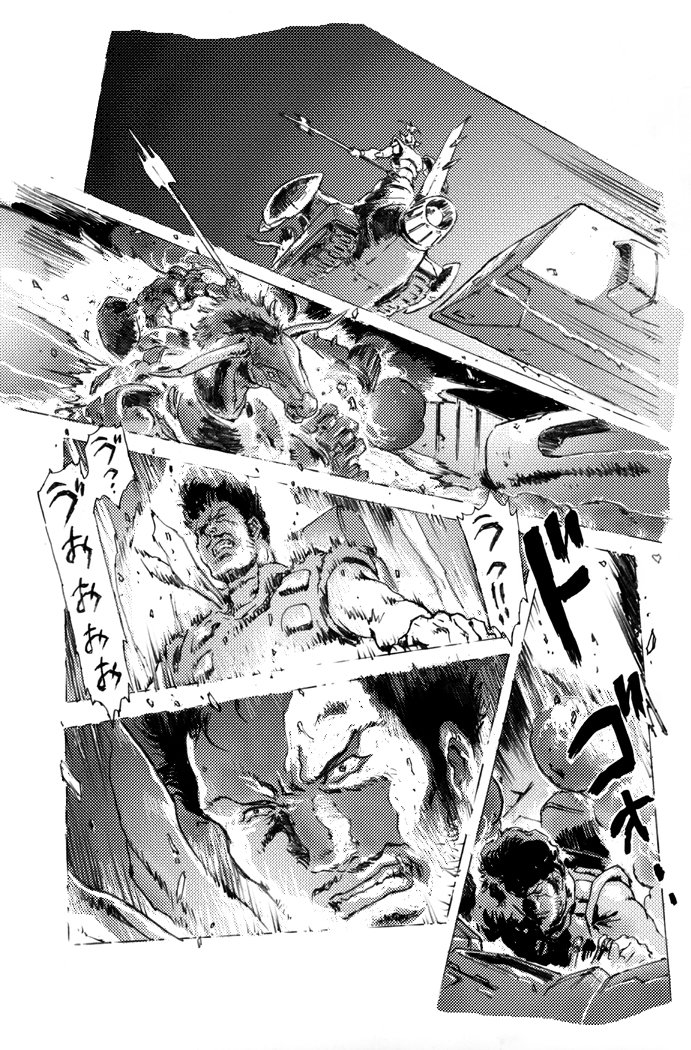 そして、要望があまりにも多かったので、期待外れかも知れませんが、続き一枚だけデジタルのトーン練習で描いてみました。 描くにあたって、イメージ的には、片面起こしで始まって2ページ目にタイトルが入って、前回のモノが3ページ目で、開いて4ページ目のイメージです。(…どうでもいいですねw)