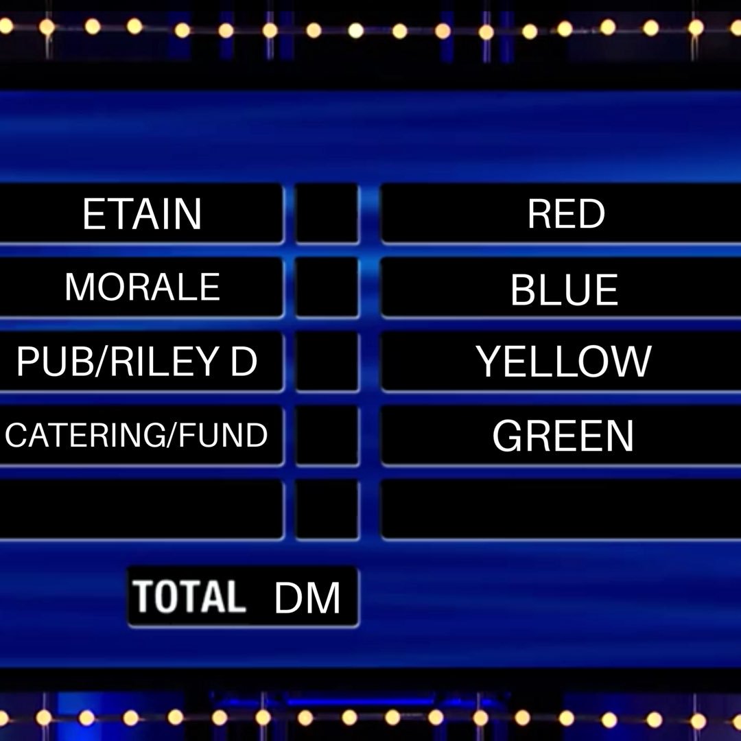 Trivia Night on Monday from 6-8!! Show out and rep your committee color❤️💛💚💙