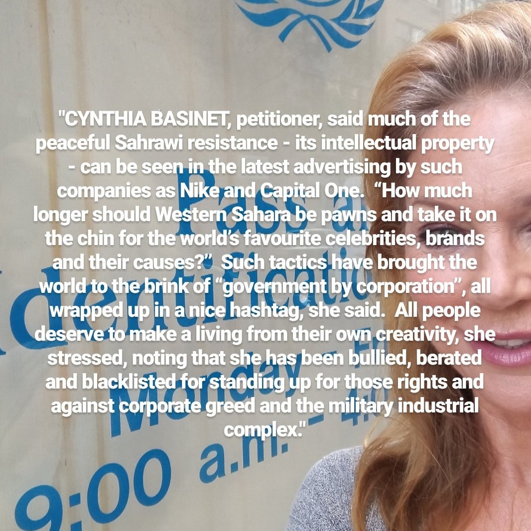 cynthiabasinet's tweet photo. #NewProfilePic #IPAintFree It costs, right #SantaBaby? #UNGA #UNSC @Refugees @UN #LoveYourself #AStarisBorn #WesternSahara #TakeABow #intellectualproperty #nike #capitalone #feedme #peacefulresistence #love #peaceday #womensrights
#stalkarazzi #corporategreed #celebrites https://t.co/qNA6rofxhn