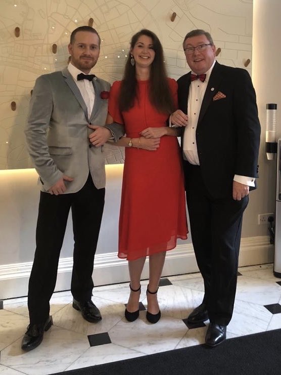 The glad rags are on!
@Katie_dubcham <a href="/paul3yrne/">Paul “Bard” Byrne</a> 
#chamberAD18