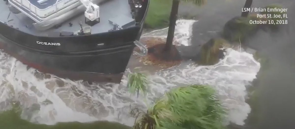 NEW aerial video: #HurricaneMichael damage in Port St. Joe, FL, via