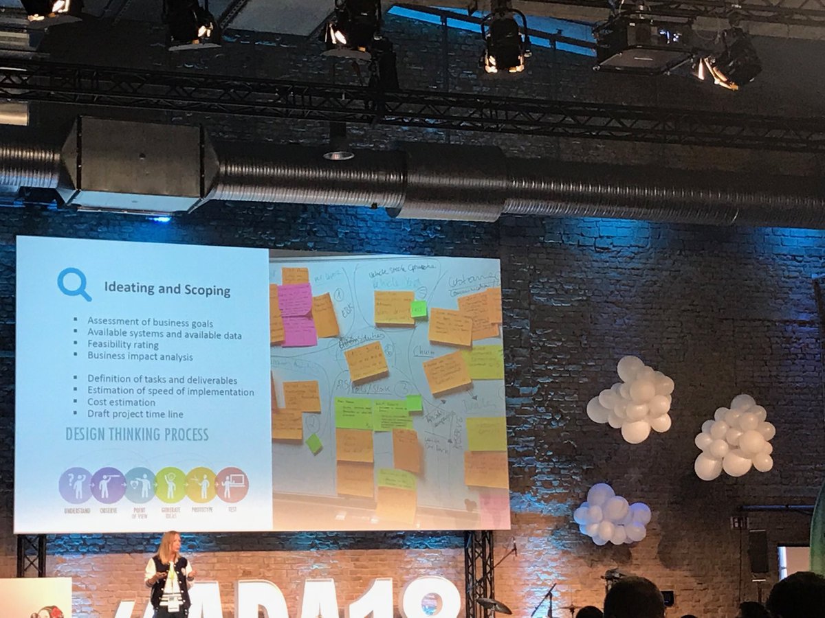 shyamala_u's tweet photo. @annexpression explaining why design thinking is important in solving problems with AI #ada18  #volkswagen #vwag_dilab https://t.co/gvVioaUqmL