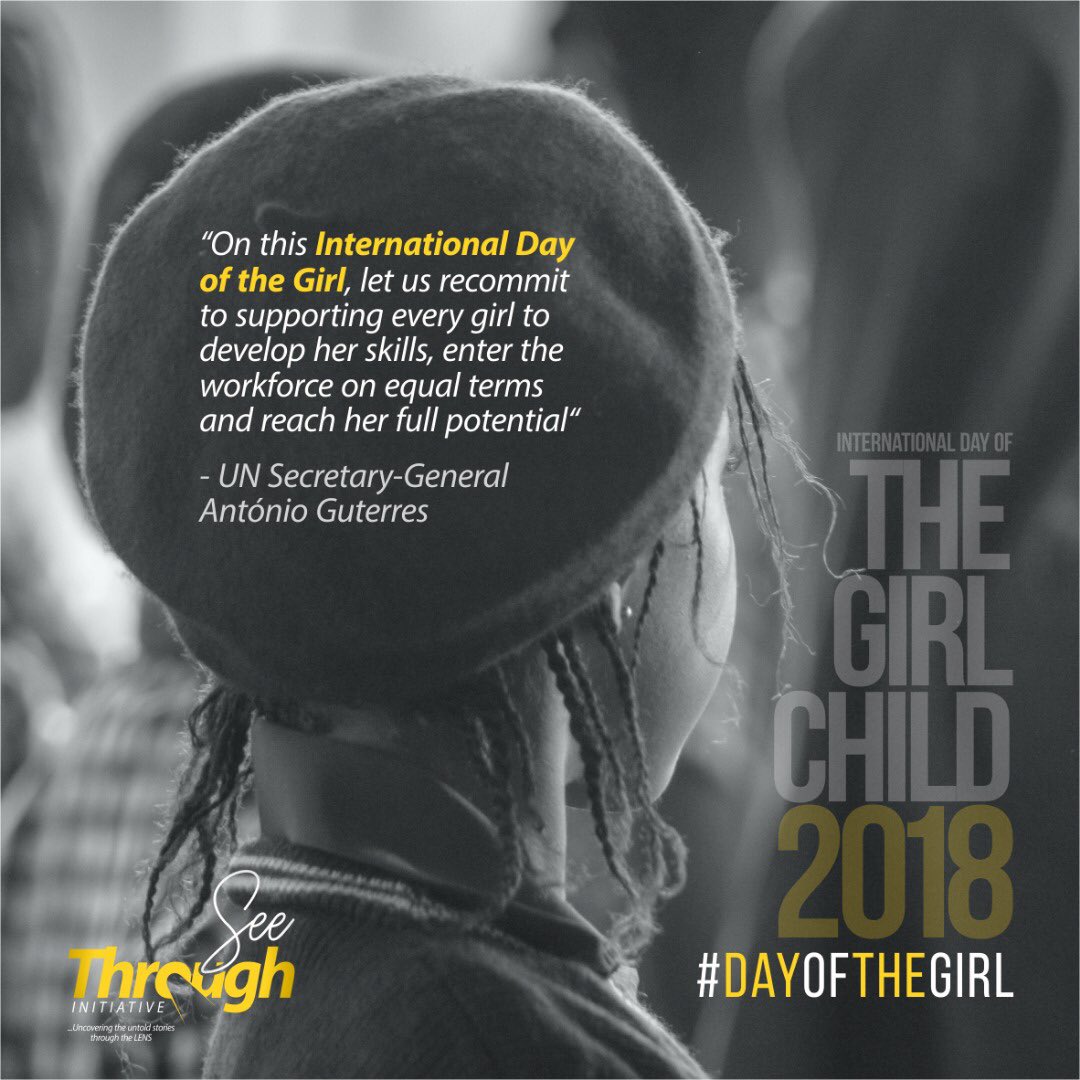 SeeThroughng's tweet photo. “On this International Day of the Girl, let us recommit to supporting every girl to develop her skills, enter the workforce on equal terms and reach her full potential”
-UN Secretary-General
António Guterres
#InternationalDayOfTheGirlChild #TheGirlChild #SeeThroughInitiative https://t.co/6Bjcx998rL
