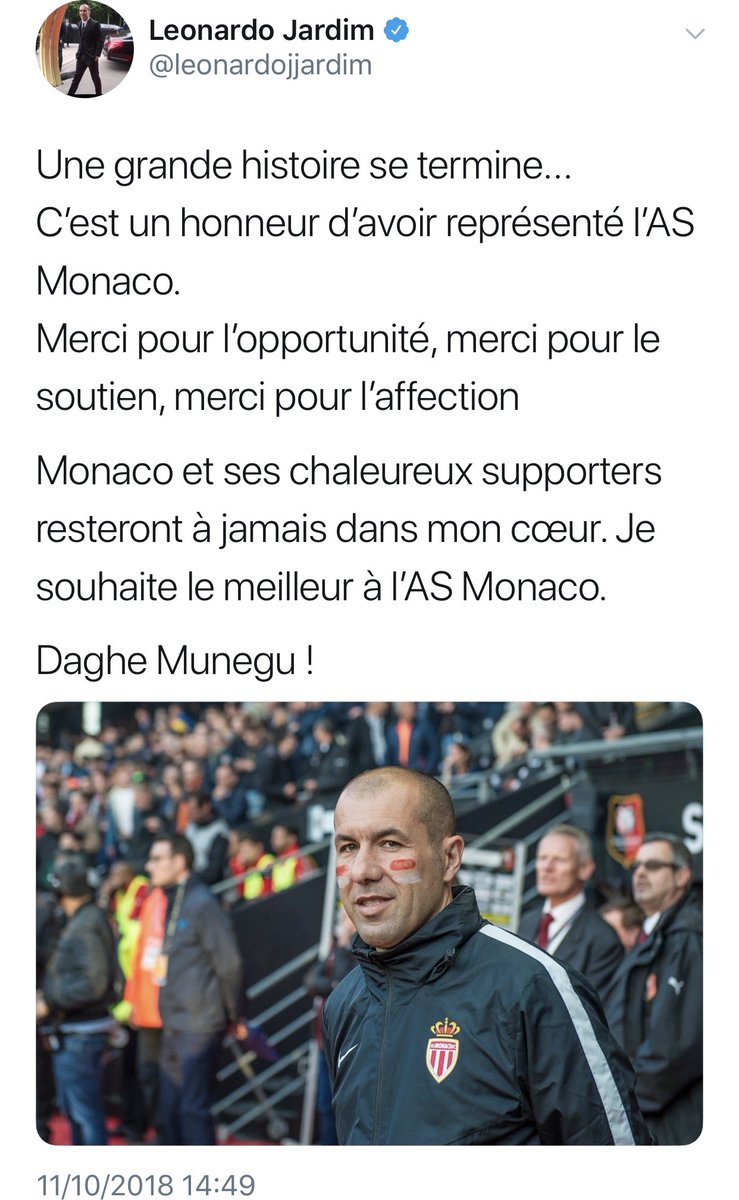 [#L1🇫🇷] Le message d’adieu de Leonardo Jardim.