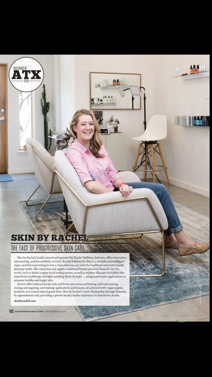 SkinByRachel's tweet image. Last month I was featured in Austin Monthly in their annual “Faces of ATX” along with other independent and local biz owners. Grateful my biz is being recognized after 10 years!!