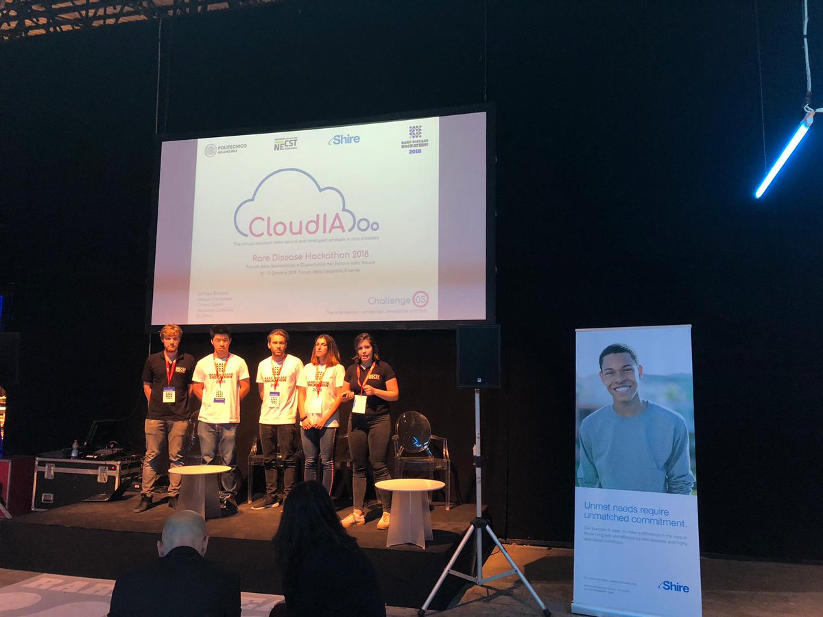 Media4Health's tweet photo. CloudIA è il vincitore della seconda edizione del Rare Disease Hackaton #RareHack2018 un'applicazione che permetterà ai pazienti malati rari di annotare giornalmente il loro stato di salute e condividerlo in tempo reale con i loro medici e caregivers. #malattierare @Shireplc #ia https://t.co/vdiVMtsSDj