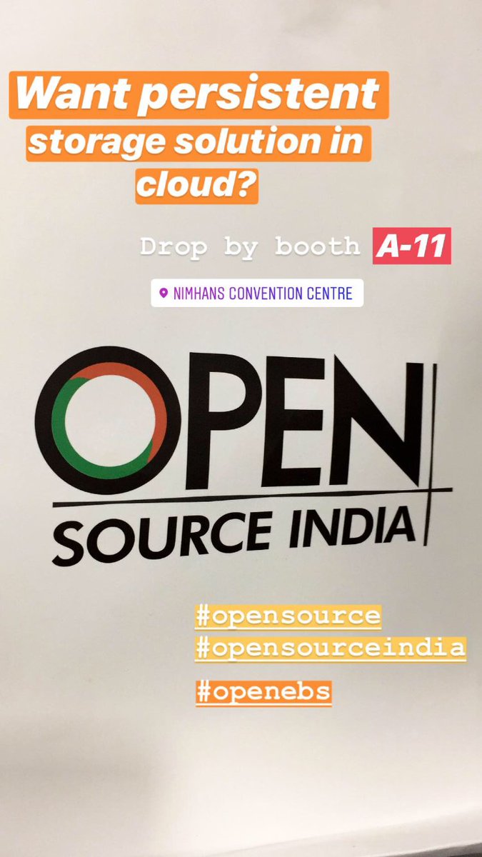 Uma_Mukkara's tweet photo. Could not resist noticing the following banner. Happy to hear the validation of @openebs persistent storage solution from #AWS #Azure users today at @osidays . #containerattachedstorage #CAS https://t.co/gmqGwrEnsV