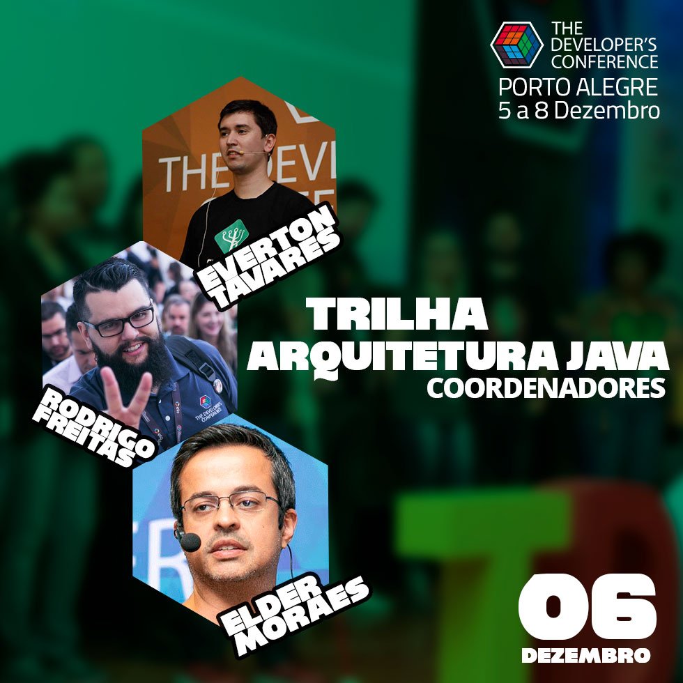 TheDevConf's tweet image. Trilha Arquitetura Java
Venha conhecer as novidades e tendências de arquitetura java para alavancar seus projetos.
Quinta-feira, 6 de Dezembro de 2018
10h às 19h
thedevelopersconference.com.br/tdc/2018/porto…
#TheDevConf