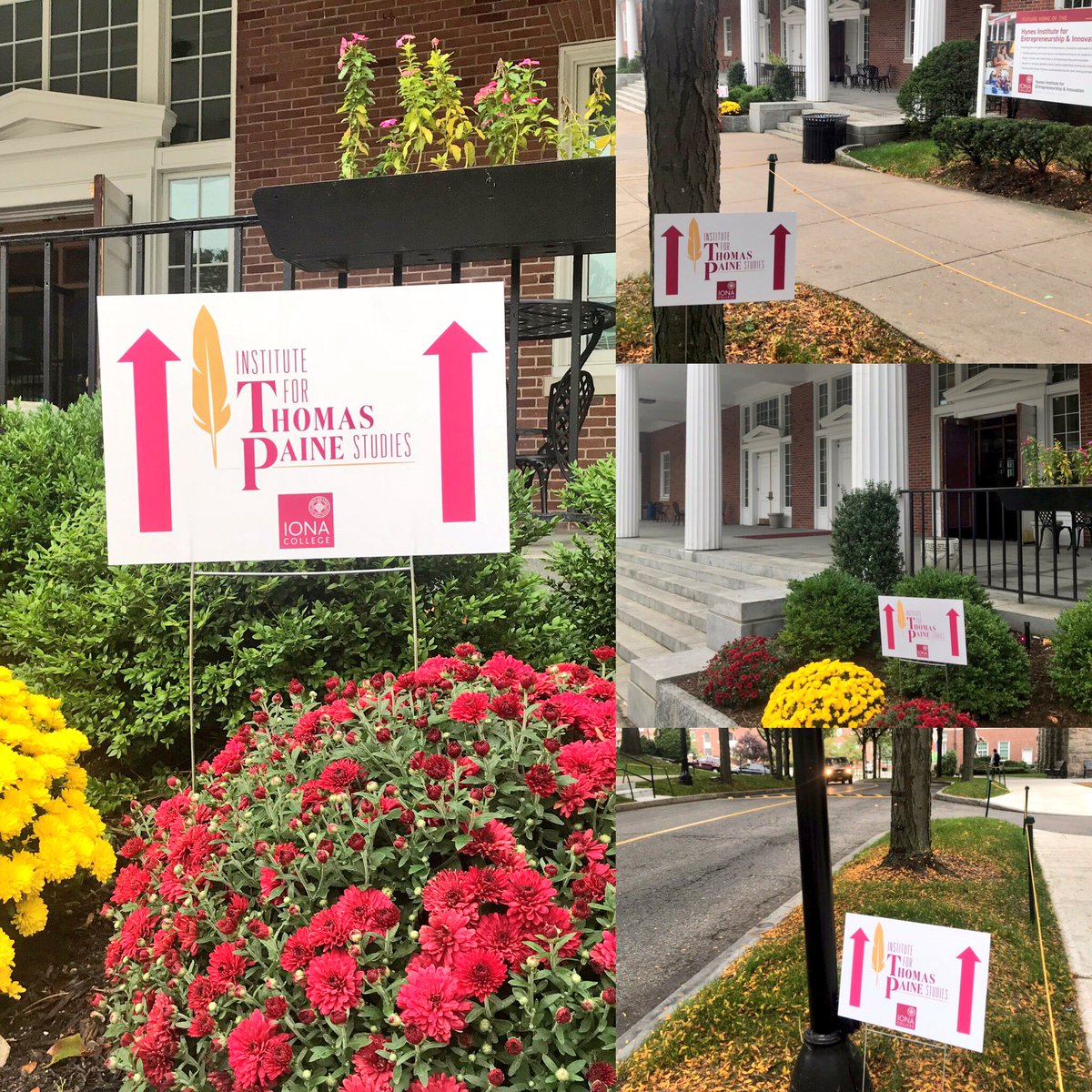 TheITPS's tweet photo. All signs point to #ITPSCon18! #RevTextsDigAge is now underway @ionacollege Look out for these directions around campus, and we’ll see you 🔜 at the registration desk (Spellman Hall). #AmRev #DH #TPNHA #ITPS https://t.co/oNSjj1dWMG
