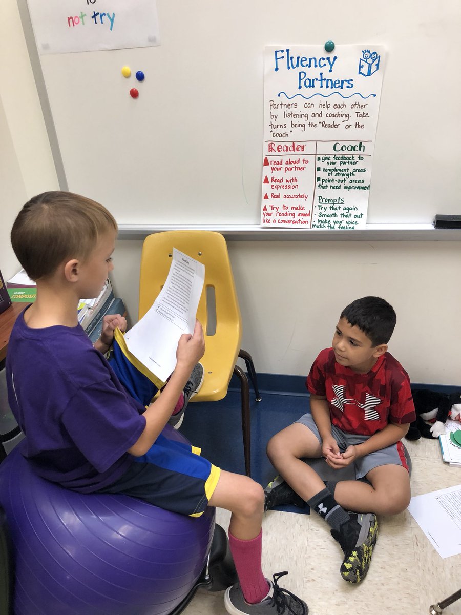 Cathy_lahr7's tweet photo. Third graders use fluency partners to practice phrasing and expression. #POGCommunicator https://t.co/msVLIqoTGH