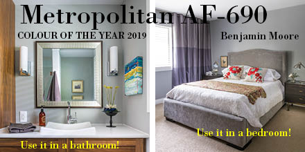 OurHomesMag's tweet photo. #METROPOLITANAF690 #coloroftheyear #2019colortrends // @Benjamin_Moore announced its 2019 Colour of the Year: Metropolitan AF-690. See this grey at work in the master bedroom and en suite of a Bruce County home north of Toronto. 
https://t.co/X7pbAubgtw https://t.co/dtxJr2nWOm
