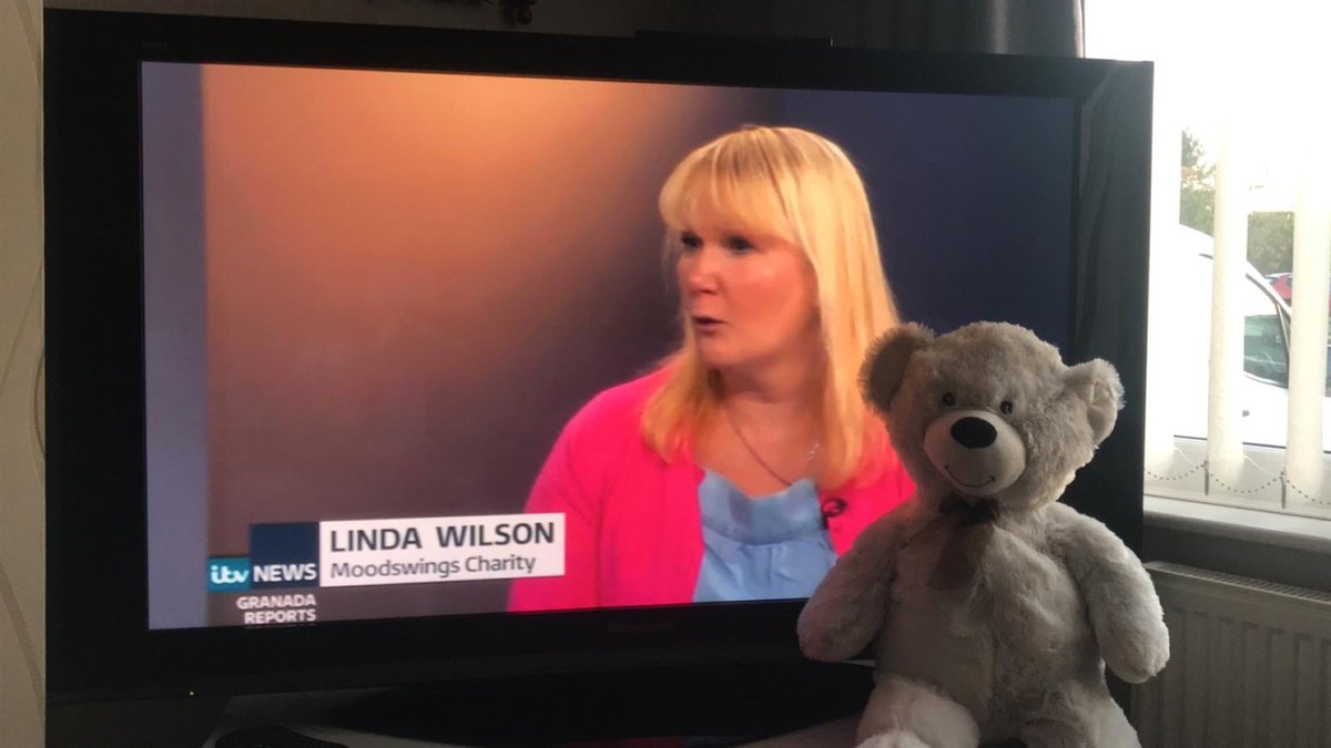 moodswingstweet's tweet photo. Our bear is still full of pride after watching our CEO Linda on @GranadaReports last night. What a great job she did raising #mentalhealth awareness and how to help #makeworkbearable @itvnews 👏👏👏
#worldmentalheathday   #mentalillness #mentalawareness #charity https://t.co/uQ6T3vVzzT