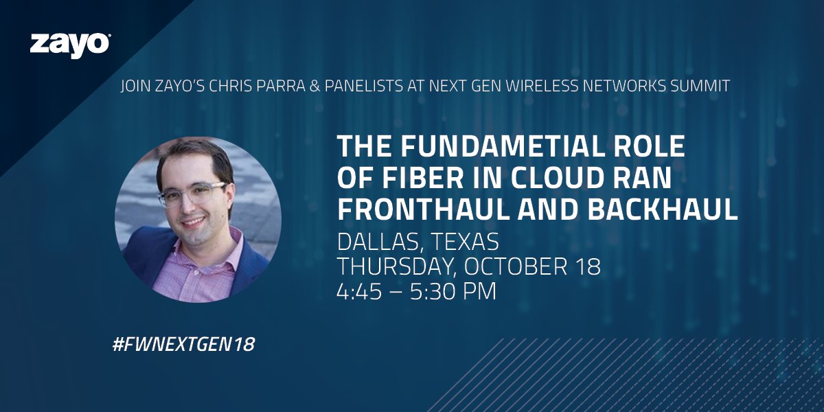 ZayoGroup's tweet image. Hear from Zayo&apos;s Chris Parra about meeting the exponential need for #fiber as the backbone of #mobileinfrastructure @ngwnsummit #FWNEXTGEN18