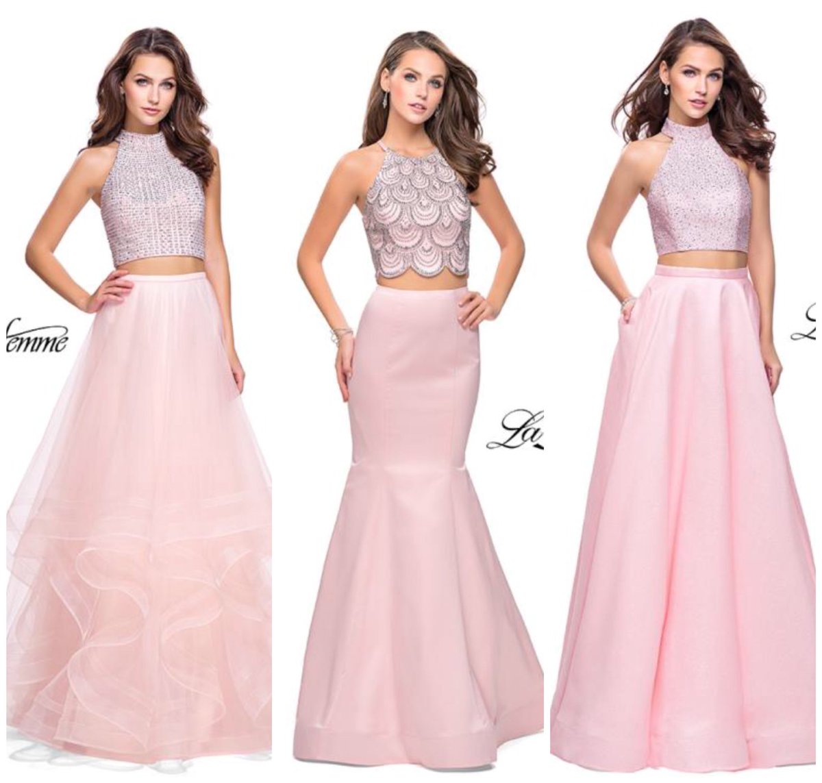 PensacolaProm's tweet photo. High neck lines have been gaining popularity and we love it! This style is a great way to minimize your bust line or to feel more conservative by adding additional coverage in a stylish way. All of these dresses come in other color options but sometimes pink is best! 💖 https://t.co/47d3kn8BKE
