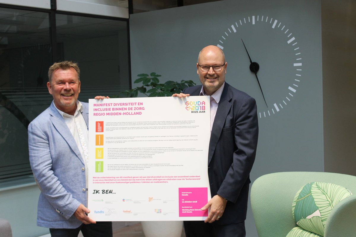 Fundis is mede-ondertekenaar van het Manifest Diversiteit en inclusie binnen de zorg in Midden-Holland en feliciteert @StichtingRozeZaterdag Gouda met de ondertekening hiervan vandaag.