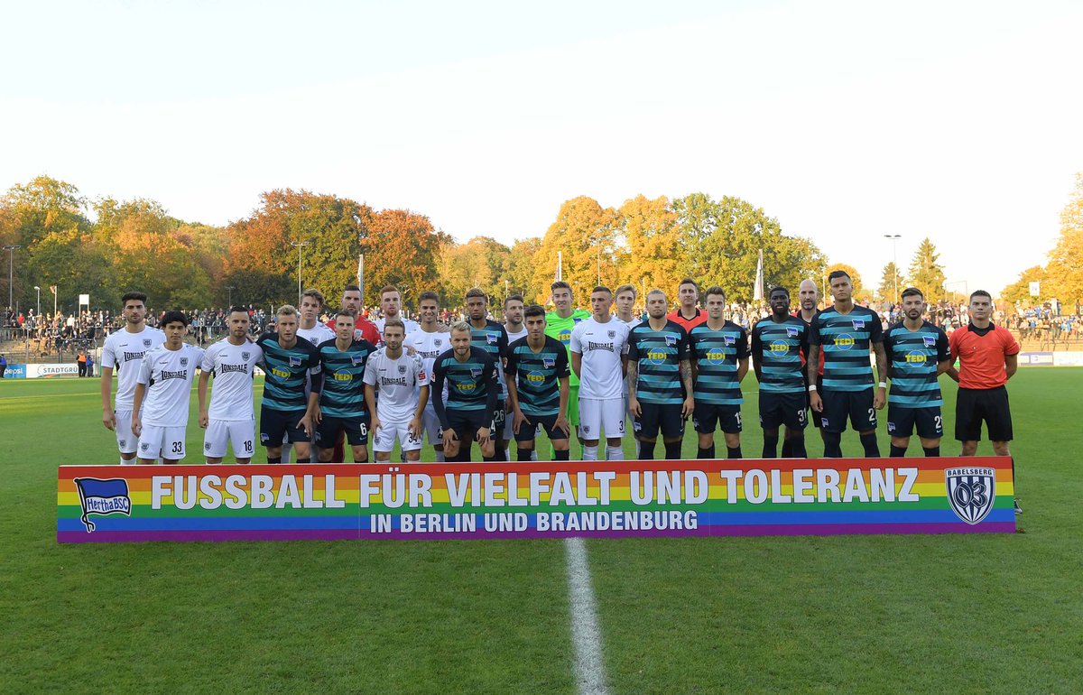 Hertha BSC (@herthabsc) on Twitter photo Ein Zeichen für Vielfalt und Toleranz! Mit dem heutigen Testspiel möchten der <a href="/SVBabelsberg03/">SV Babelsberg 03</a> und <a href="/HerthaBSC/">Hertha BSC</a> Haltung beweisen und klare Kante zeigen - für Vielfalt und Toleranz, gegen Hass und Hetze. #niewieder #gemeinsamlauter Ein Zeichen für Vielfalt und Toleranz! Mit dem heutigen Testspiel möchten der <a href="/SVBabelsberg03/">SV Babelsberg 03</a> und <a href="/HerthaBSC/">Hertha BSC</a> Haltung beweisen und klare Kante zeigen - für Vielfalt und Toleranz, gegen Hass und Hetze. #niewieder #gemeinsamlauter