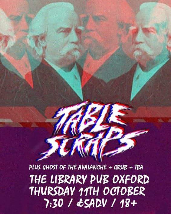 PALADINPROMO's tweet photo. TONIGHT TONIGHT TONIGHT 
@table_scraps, @ghostoftheavalanche and GRUB take to @thelibrarypub TONIGHT to truly melt your minds in a grunge punk frenzy! Doors at half 7, don't miss it https://t.co/MHfTt6JQK6