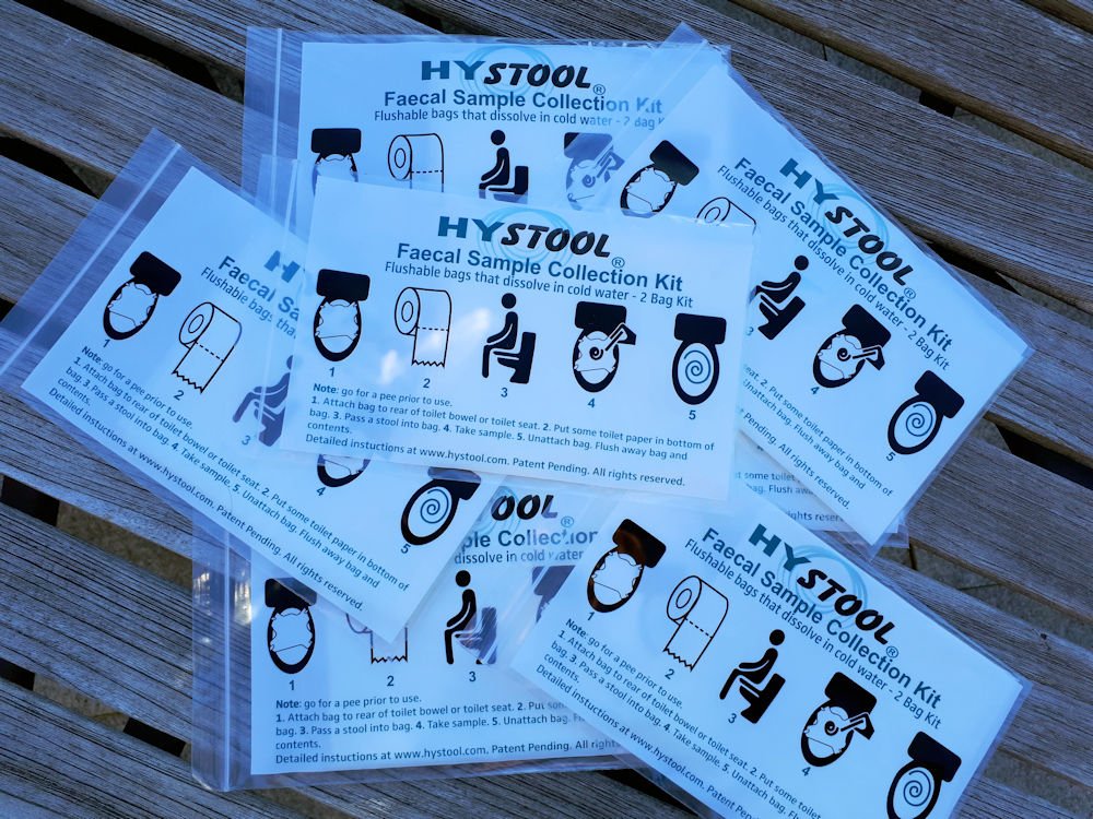 HyStool1's tweet image. New printed packs... lighter and cheaper #bowelcancer #CrohnsDisease #crohns