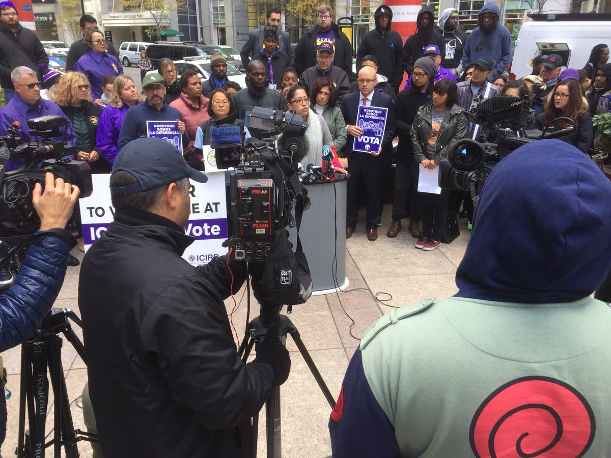 Happening now: Press conference about Rauner’s racist statements pitting Latinx and black against each other.