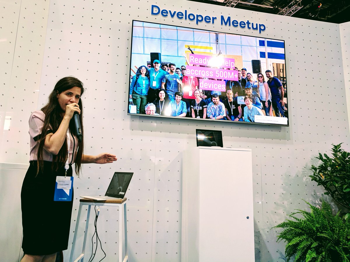 frathgeber's tweet photo. Great introduction to #GoogleAssistant and #ChatBots by @ActionsOnGoogle #GDE & @GDGCloud #GDG #meetup organiser @chibichibibr at the #GoogleNext18 #community booth, showing many use cases including #NLP (sentiment analysis), #TextToSpeech and #SpeechToText
#AoGDevs https://t.co/WW9jtFkPPM