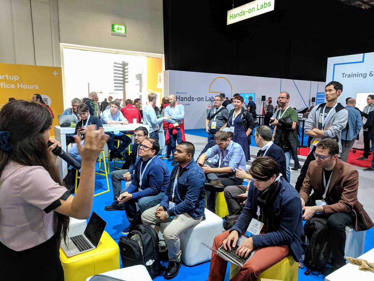 frathgeber's tweet photo. Great introduction to #GoogleAssistant and #ChatBots by @ActionsOnGoogle #GDE & @GDGCloud #GDG #meetup organiser @chibichibibr at the #GoogleNext18 #community booth, showing many use cases including #NLP (sentiment analysis), #TextToSpeech and #SpeechToText
#AoGDevs https://t.co/WW9jtFkPPM