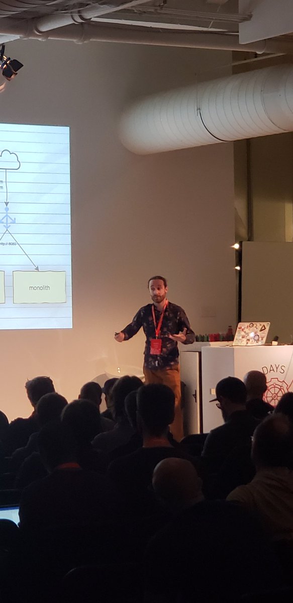 lavoiedn's tweet photo. @alex_gervais from our team at AppDirect just gave a little history of our adoption of the #Ambassador API Gateway at #DevOpsDaysMontreal 

Great talk Alex! https://t.co/S0cdskFgVA