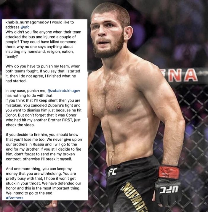 BleacherReport's tweet photo. Khabib threatening to quit 👀 https://t.co/BFgHZSV3rK