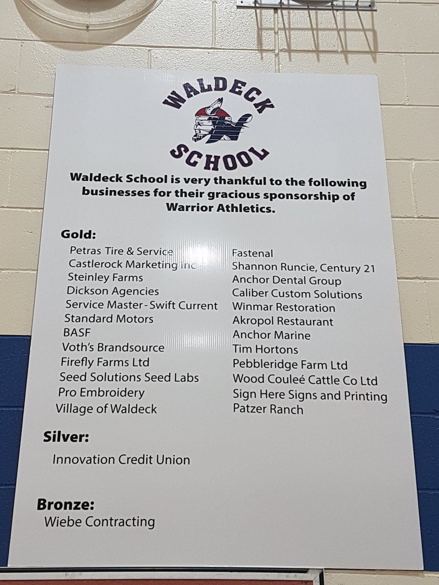 Waldeckwarriors's tweet image. In celebration of School Sport Week in Saskatchewan, we have purchased new jerseys for both our junior #volleyball teams! Thanks to our athletic sponsors (see pic) and thanks to @swacsports @ChinookSD @shsaasport. Kids will be handed their jerseys at recess!
#excitementintheair