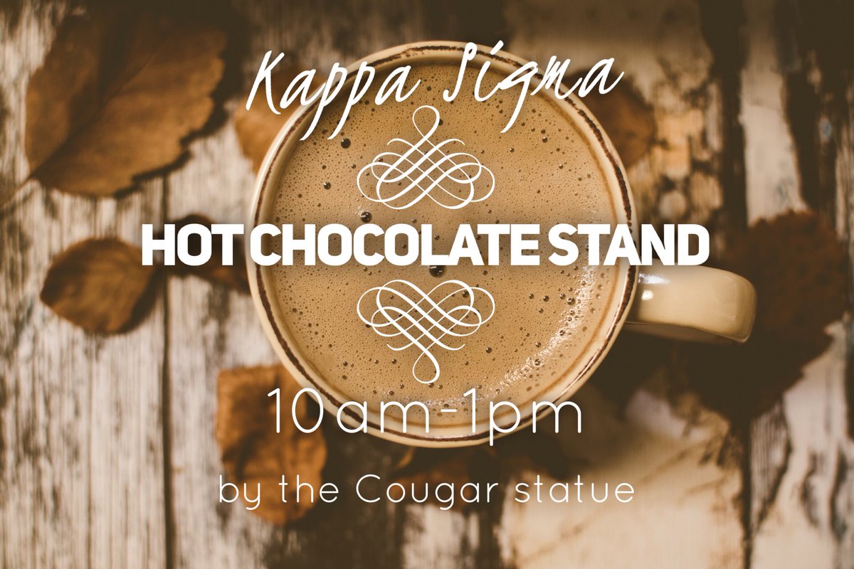 Happening right now by the cougar statue! $1 hot chocolate!