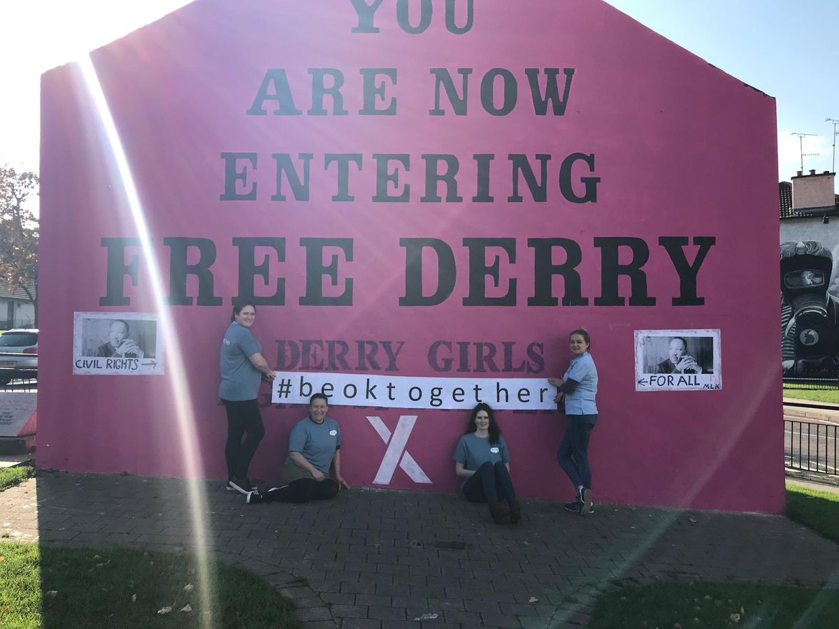 CloudMind2's tweet photo. Taking the #beoktogether all over Derry @CloudMind2 @BBHealthForum #WMHDay2018 #mentalhealthawareness #derry #ChangingMentalHealth #Letstalkaboutmentalhealth #resilience #ThursdayThoughts https://t.co/NDNsHT4TbQ