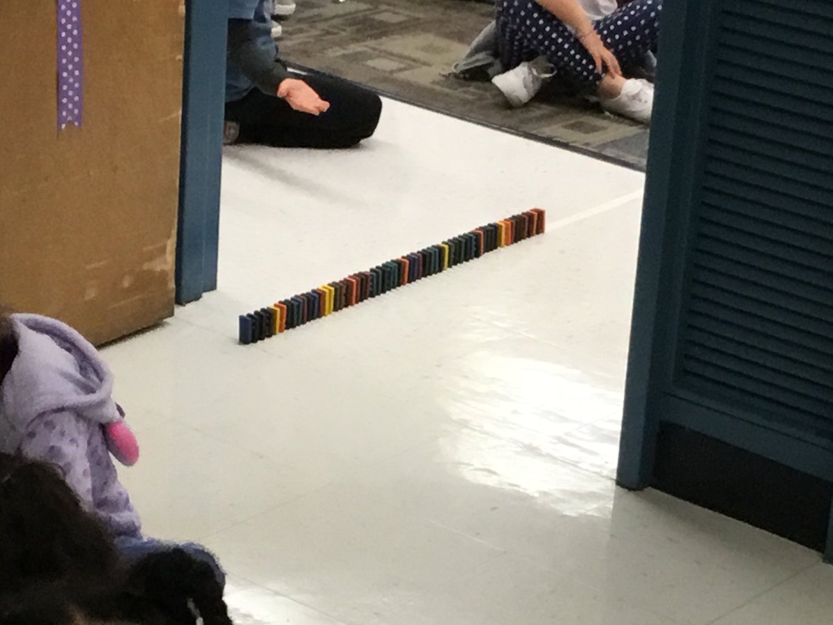 JoAnnaEuston's tweet photo. Unplugged connection activity in Kindergarten!  Connecting classrooms doesn't have to be through technology, dominoes work great as well!  @kboos08 @NerstheimerK https://t.co/yZ2EVWWZ6Z