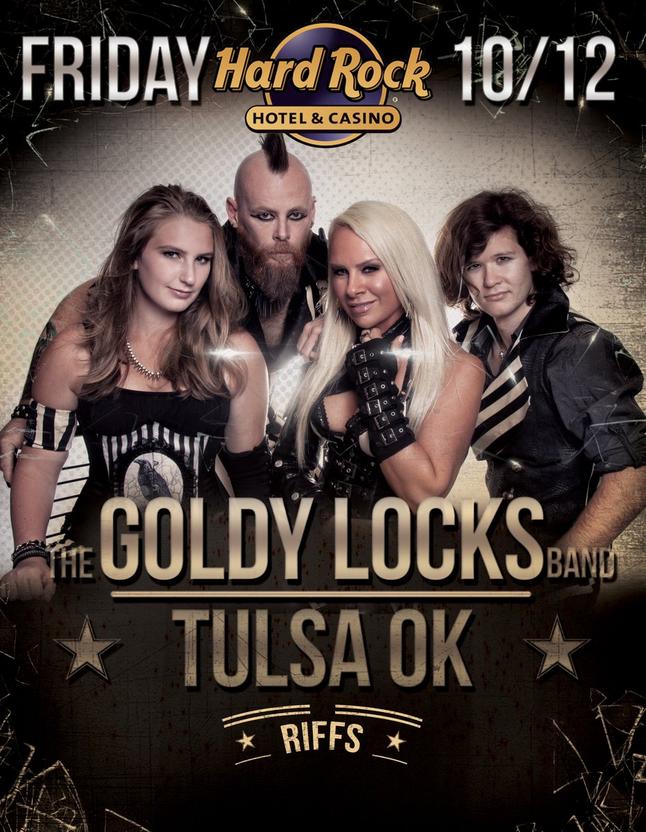 Goldylocksrocks's tweet photo. Hard Rock Hotel & Casino Tulsa THIS #FridayNight!
Tulsa OK!!! With The Goldy lockS Band!! Be there!
#GoldyLocks #GoldylockSBand #GoldLocksRocks #RodSaylor #RodSaylorDrummer #KevinCorbo #RodSaylor #TulsaOK #HardRockTulsa https://t.co/rbMK5TjPvF