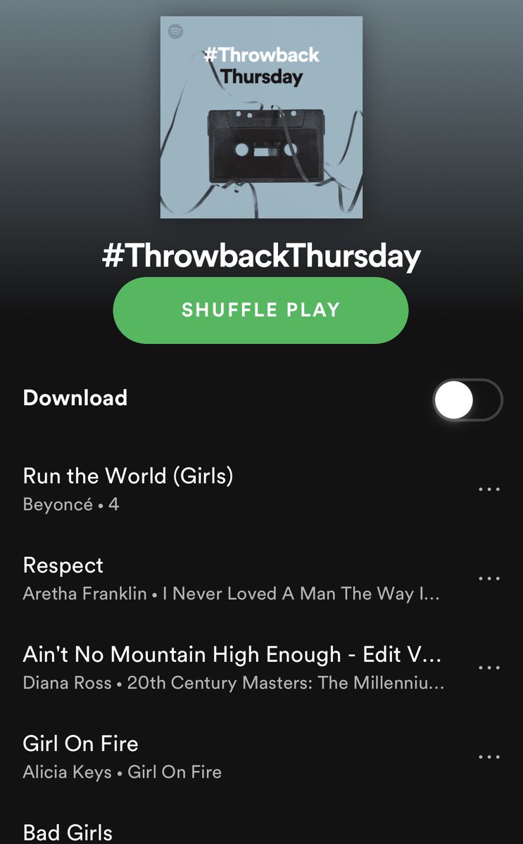 jenwebb00's tweet photo. Well done @Spotify - digging the strong woman vibe in today’s #ThrowbackThursday playlist! #SpotifyTBT https://t.co/Y4Az2Ongi1