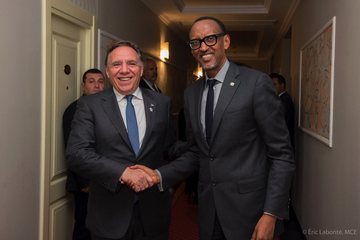 Quebec_Franco's tweet photo. Jour 1 du @SommetEVN18 de la #Francophonie, espace privilégié d’échange et de coopération pour le Québec 

Le Premier ministre @francoislegault s’est entretenu avec ses homologues du #Rwanda 🇷🇼 et du #Sénégal 🇸🇳 @PaulKagame et @Macky_Sall https://t.co/BK0aAuMsYR