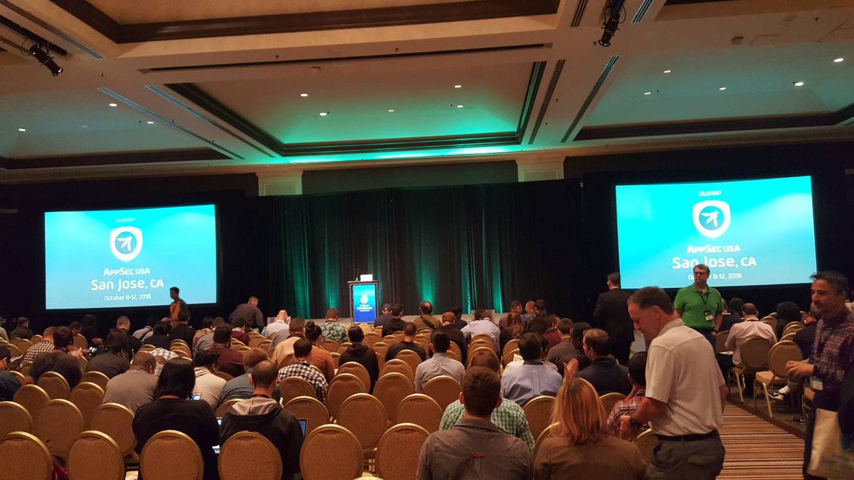 appsecusa's tweet photo. First keynote of #AppSecUSA18 about to start from @_mwc on our "(in)security" crisis. #OWASPsecure https://t.co/GMHXn1dZSB