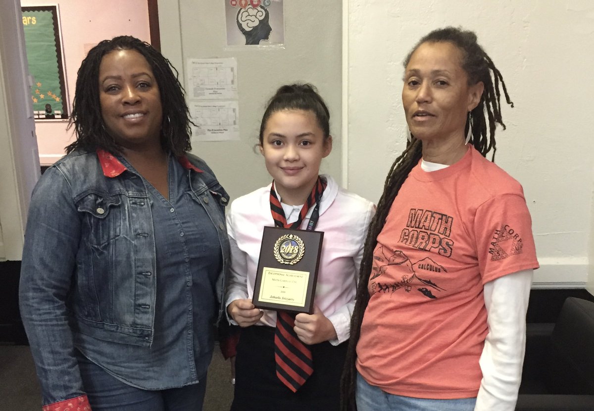 mathcorpsCLE's tweet photo. Math Corps Award Tour Update: Dr. Bey heads over to Northeast Ohio College Prep to give Jehielis her award for Exceptional Achievment. Congrats, Jehielis! https://t.co/AQxovGs90T