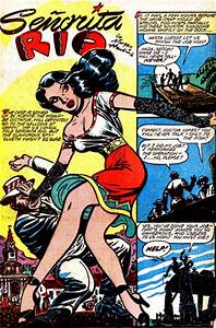 Hispanic Heritage Month. Day Twenty-Seven #102. CHARACTER Hispanic heroine "Seniorita Rio" made her Golden Age appearances in Fight Comics memorable w/ her disguises, mimicry & near impossible feats of strength & skill. She shows up later in AC Comics. An early super Latina!