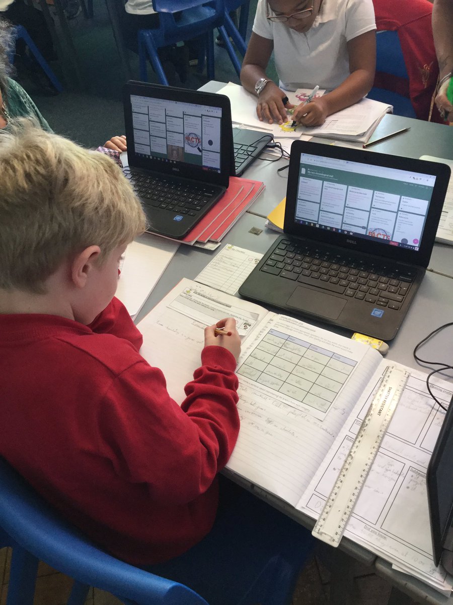 MrReevesKemp's tweet image. Children independently taking from their books, their planning, their online learning wall and putting it all together to create some amazing non-chronological reports. #techforlearning