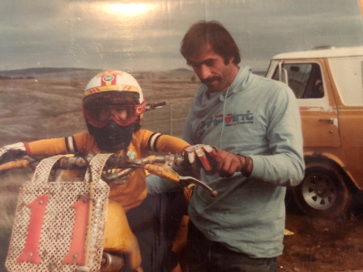 fuggenduffy's tweet photo. #TBT miss you @fuggenduffy Here he is giving me @dono861 some of my first feelings of wanting to race motocross. #missudad #ripduffy #fuggenduffy #motocross #throwbackthursday https://t.co/l8kqvogROt