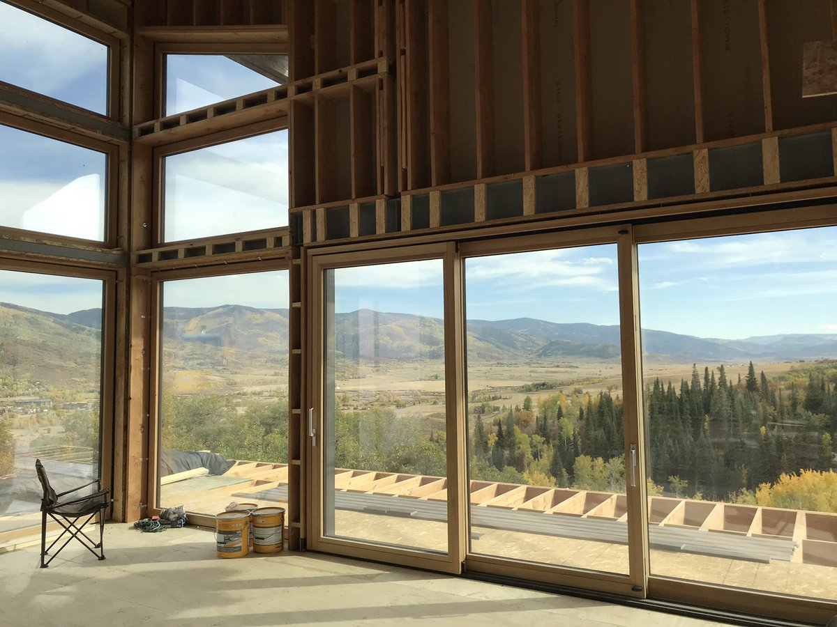 Ikon Windows Our Windows Almost Completely Installed At A Project In Steamboat Springs Colorado Meranti Inside With An Alumnium Cladding Exterior Tiltandturn Windows Colorado Passivehouse Ikonwindows T Co Etkygnyhhf