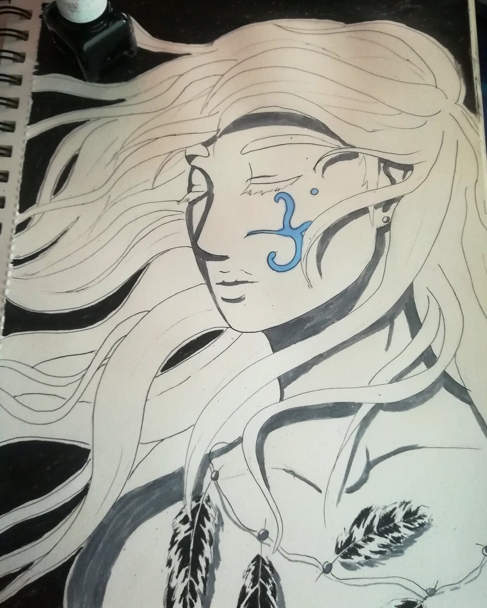 LowpolyLili's tweet photo. Inktober day 10 flowing, I know I'm one day behind oops #traditionalart #inktober #inktober2018 #inktobetchallenge #inktoberday10 #flowing #hairflow #flow #wavyhair #majestic #feathers #dailyupload #art_attack #drawing #artwork https://t.co/MvBlxnIZab