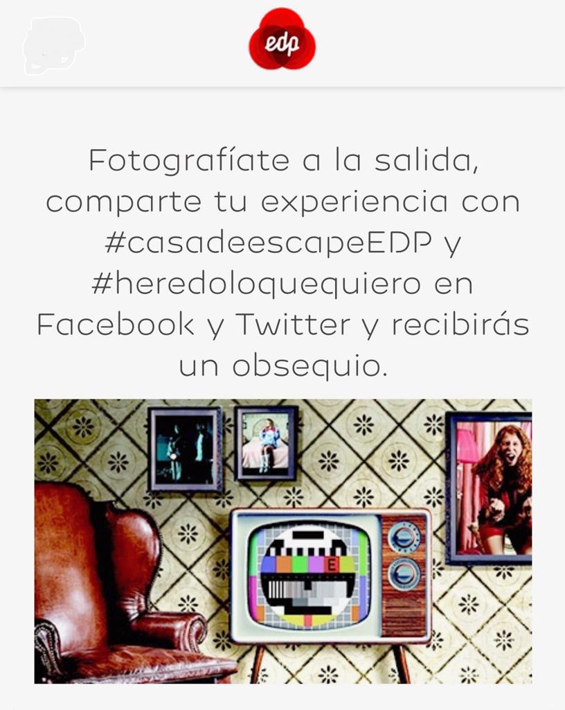 ¡Yo el domingo viviré misterio, adrenalina y diversión intentando escapar de la Casa de Escape EDP @EnergiaEDP! ¿Y tú? ¿Te atreves? ¡Visítala, cuéntamelo con los hashtags #casadescapeEDP #heredoloquequiero, y podrás llevarte un regalo en el propio camión! imaginatuenergia.es/casa-de-escape