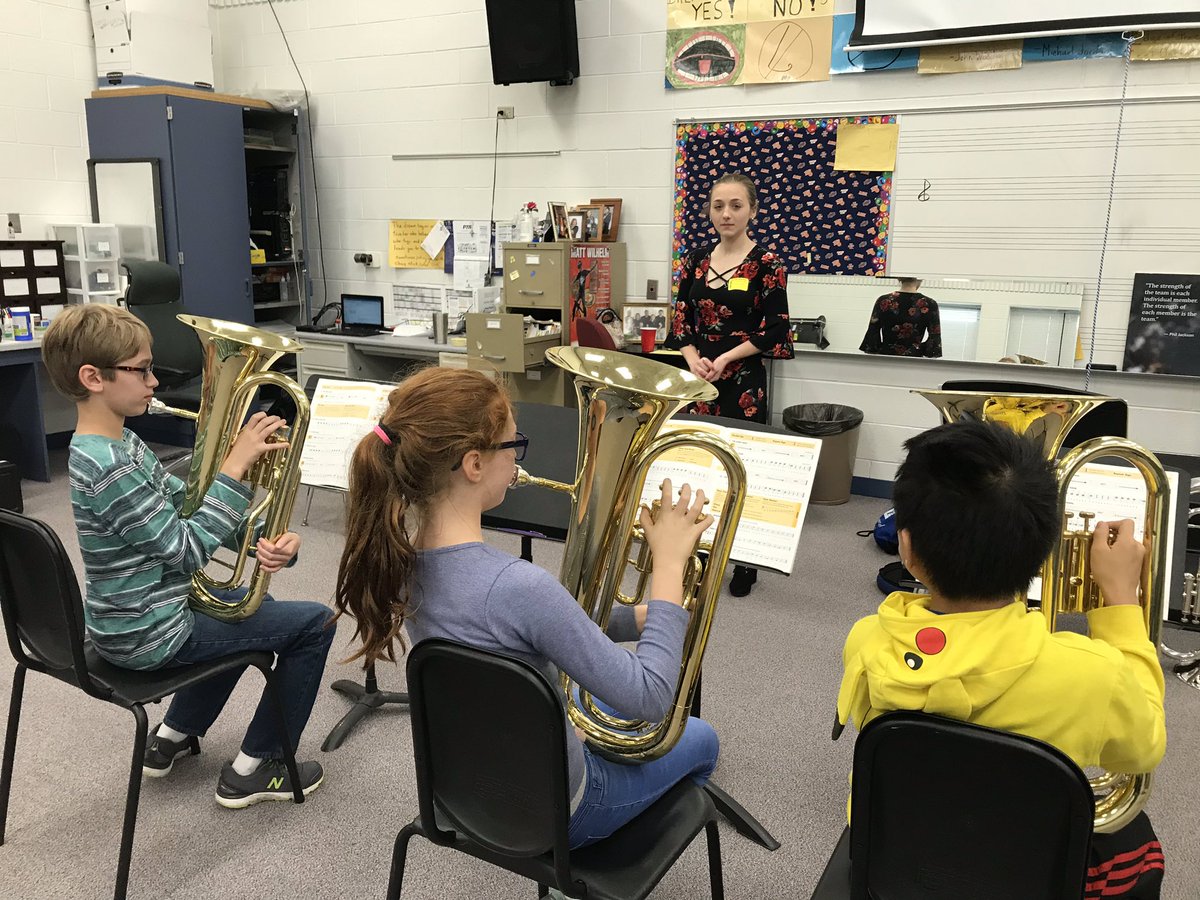 Special guest college student working with our euphoniums today! #D60Learns