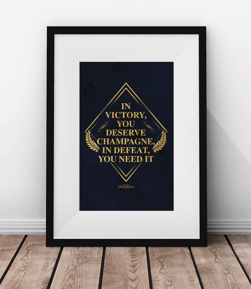 "In victory, you deserve Champagne. In defeat you need it." 
― Napoleon Bonaparte.

quotatium.com/products/victo…