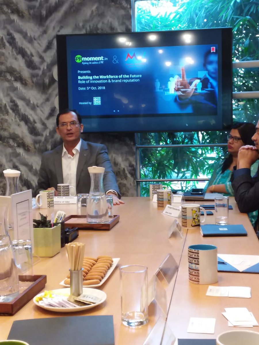 PRmomentIndia's tweet photo. Failure to succeed of tremendous value at work. Participants at the #PRmomentIndia #MediaMantra  #PR4HR roundtable discuss future of the workforce. #PR4HR https://t.co/GFxBWRwzIS @mediamantrapr @UditPathak06 @poojapathak02 @mohitgambhir @shonalic @satanmig @parijat_c @vandychops https://t.co/Bz6Qh8DlMF