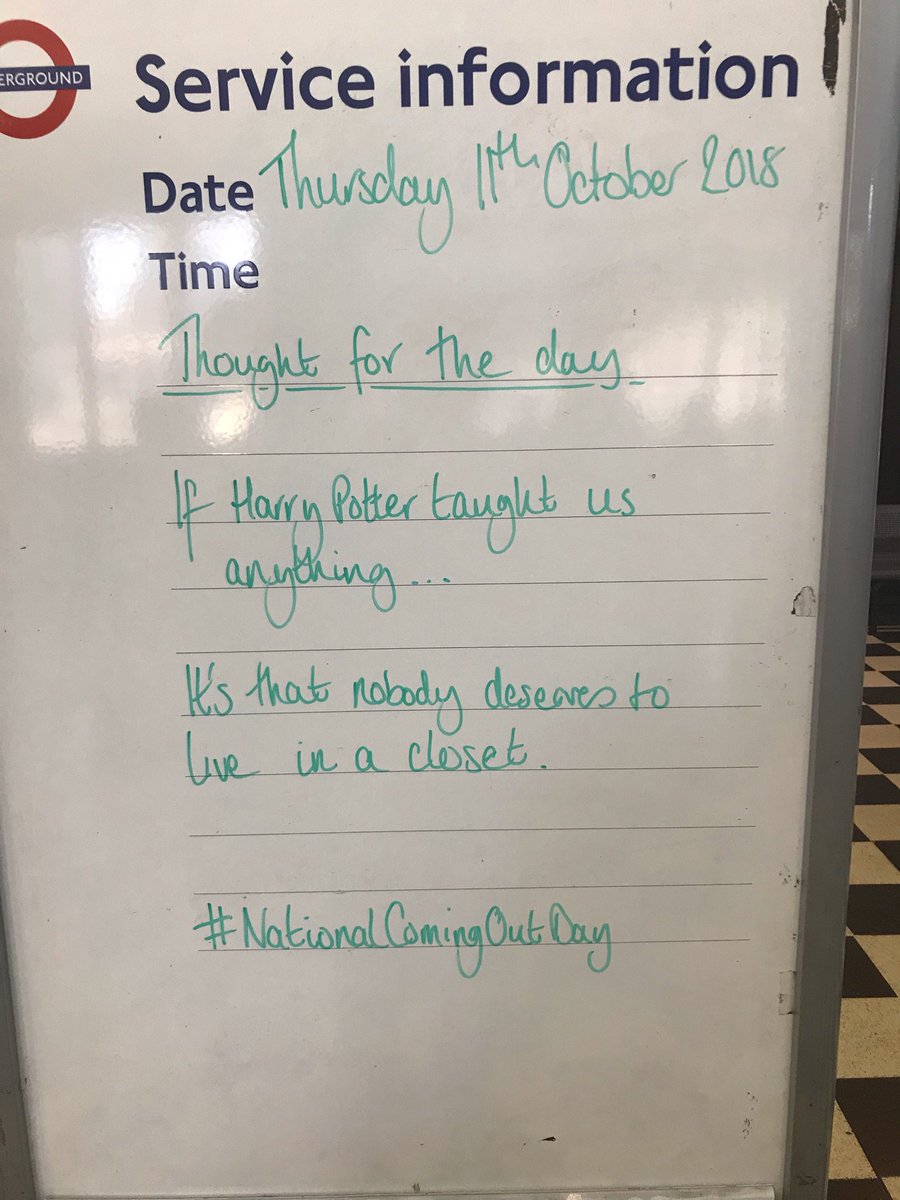 topvillafan's tweet photo. #NCOD #NCOD18 #Iamoutatwork great ‘thought of the day’ from @TfL #HendonCentral 🏳️🌈 https://t.co/Mlb2tyO8li
