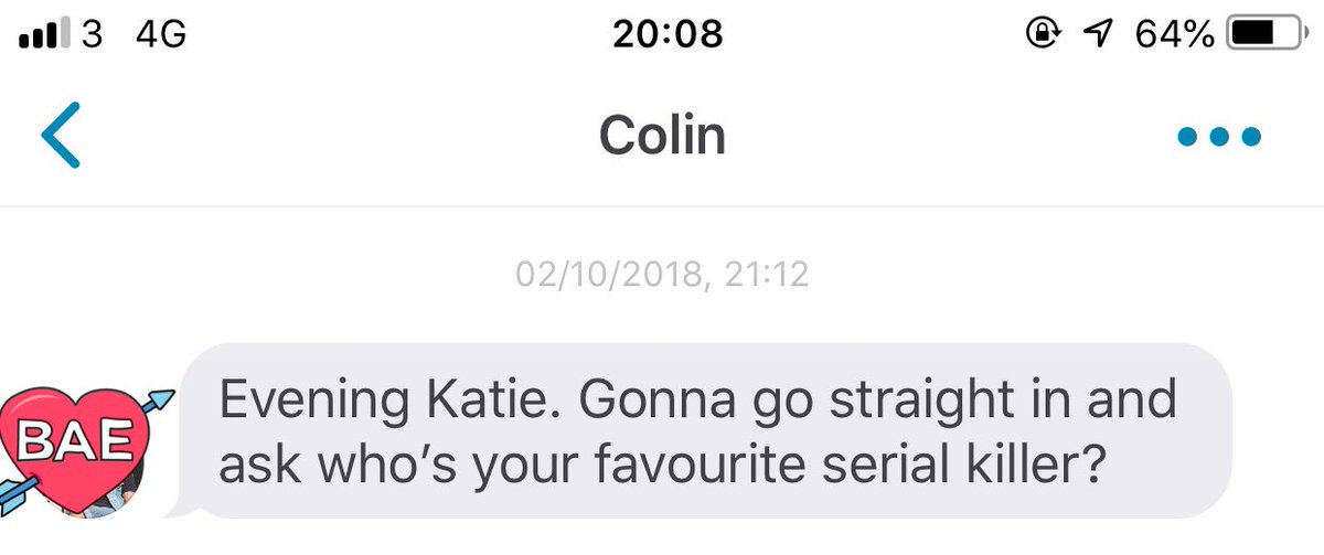 KateSnooks's tweet photo. Fantastic dating app opening question, Colin ππ #dateswithkate #SSDGM https://t.co/RGRCcI1IQn
