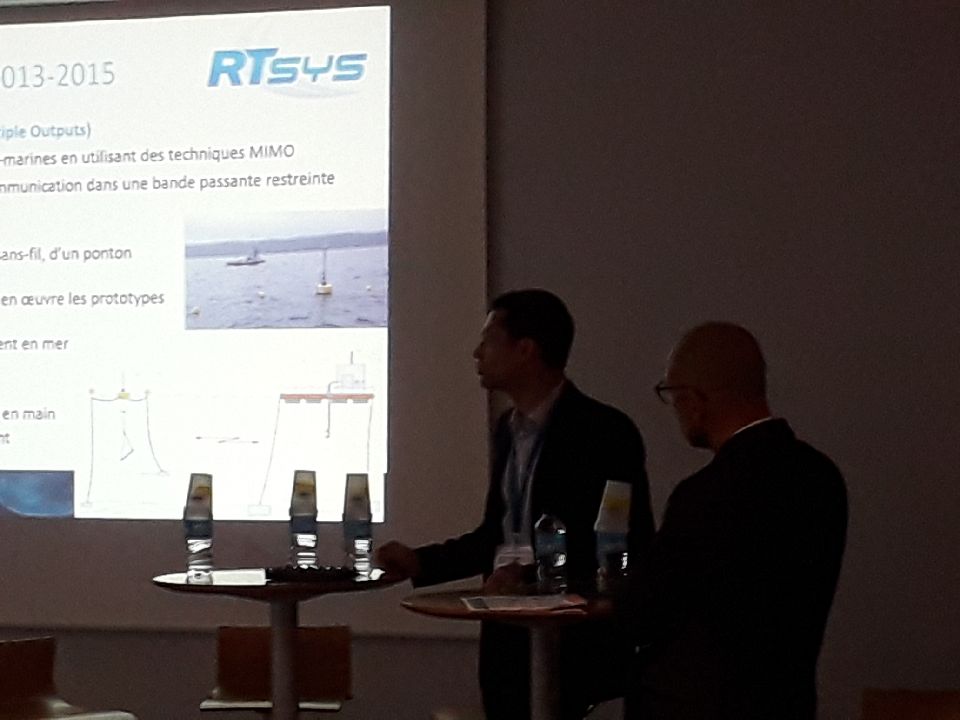 rtsys_'s tweet photo. Our Technical Manager Raphaël  Bourdon introducing @SeaTestBase along with Celadon's president  Filipe Bousquet at @SeaTechEvent  2018 🌊
#SeaTech2018 .
https://t.co/kziPXJV5iM https://t.co/3o1c6KEEB5